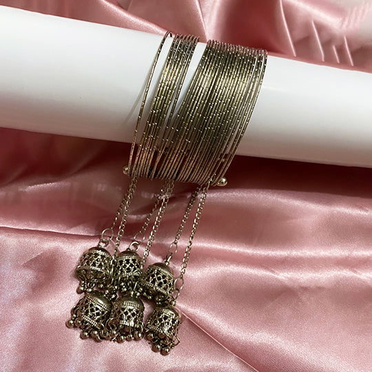 Goldplated Multiple Bangles Look Bracelet